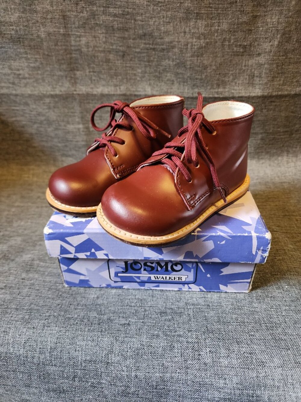 Josmo Baby Size 6 Burgundy Leather Lace Up Walking Shoes